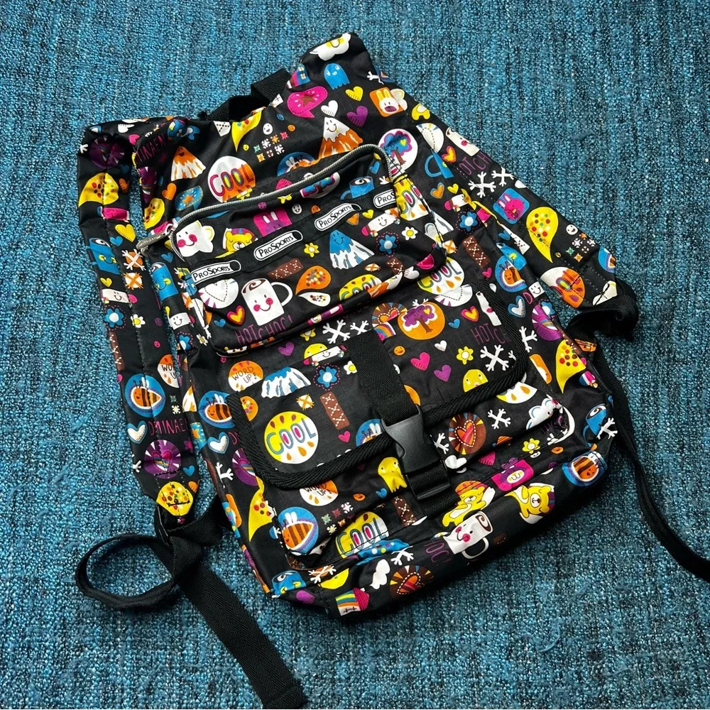Pro Sports Kids Camping Backpack Hot Chocolate Mountain Print Travel Hike